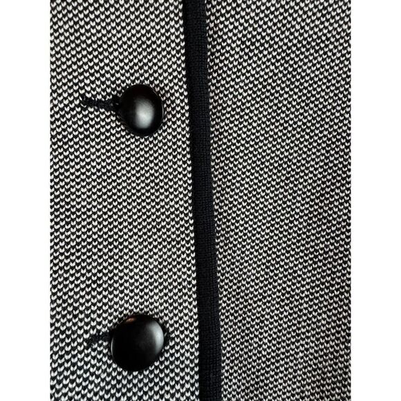 TALBOTS black white birdseye pattern knit silk cotton blazer jacket cardigan XL - Picture 3 of 6